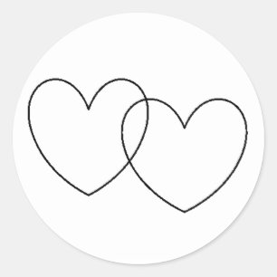 "Interlocking Hearts"-fästen Runt Klistermärke