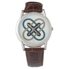 Interlocking X Classic Brown Leather Strap Watch Armbandsur