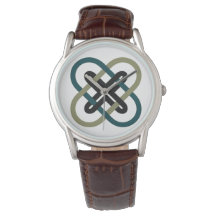 Interlocking X Classic Brun Läderarmbandsur