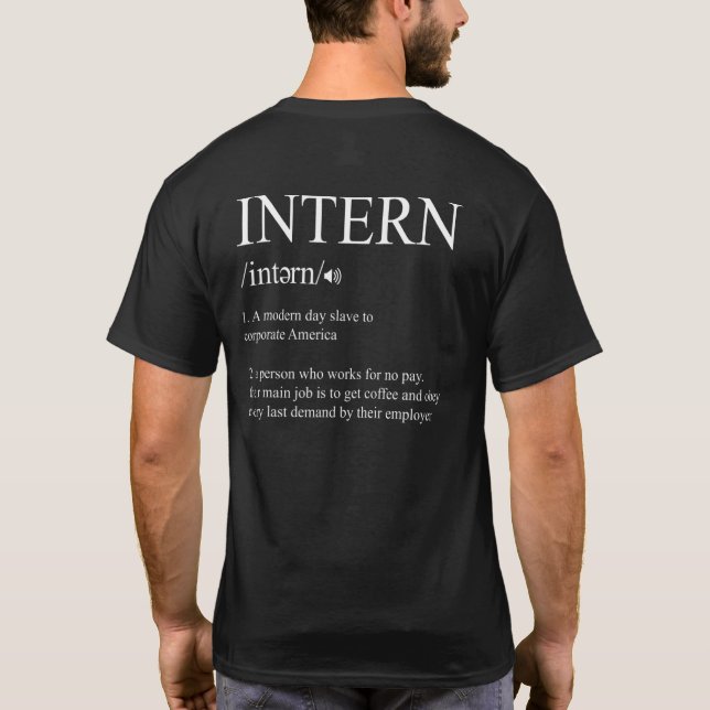 Intern definition av praktiktjänstassistent t shirt (Baksida)