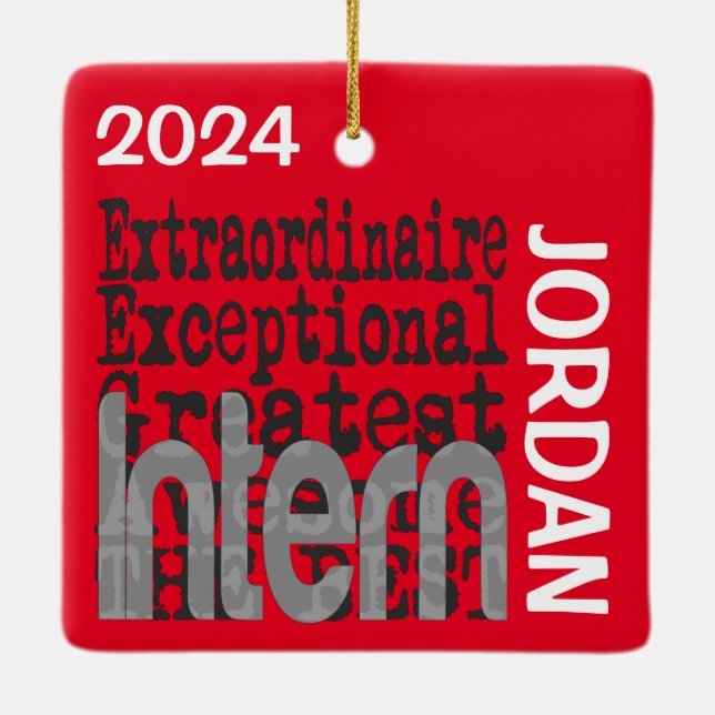 Intern Extraordinaire-ANPASSNINGSBAR Julgransprydnad Keramik (Baksida)