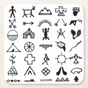 Interna amerikanska Bild-symboler Underlägg Papper Kvadrat