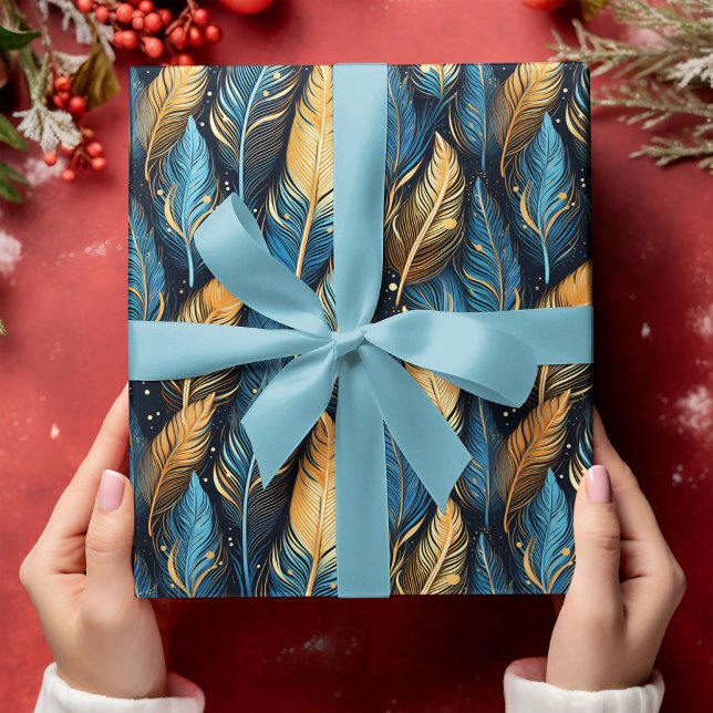 Interna fjädrar från Mönster-stammen Boho-inhemska Presentpapper (Skapare uppladdad)