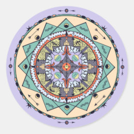 Interna former Mandala Sticker Runt Klistermärke