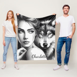 Interna kvinnoobligationer med ädel varg fleecefilt