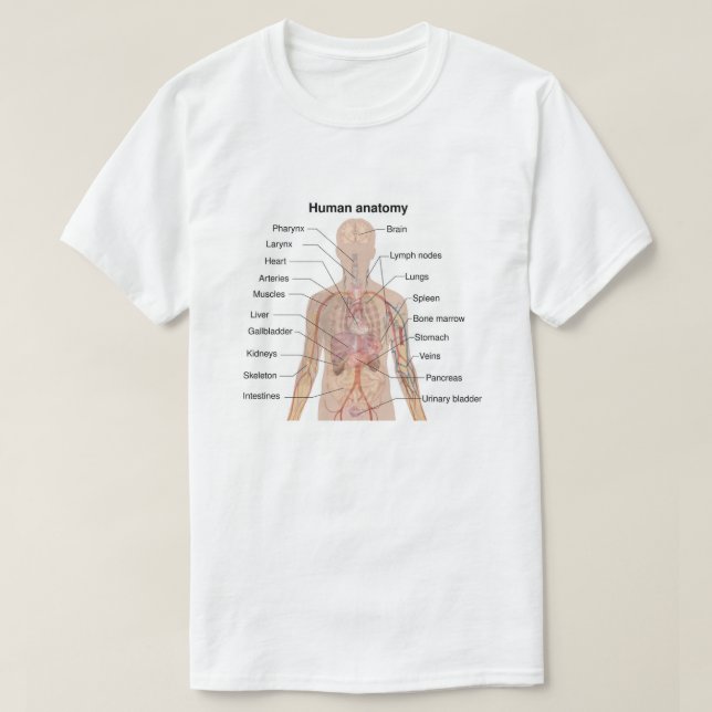 Interna organ - Anatomidiagram för mänskliga organ T Shirt (Design framsida)