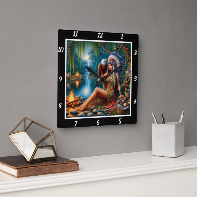 Interna skuggor: Eagles Vinge Star-glöd Fyrkantig Klocka (Kontor)