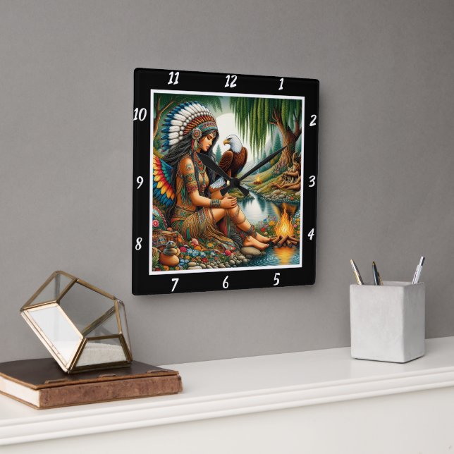 Interna toppar: Eagles Ascent Forest Whisper Fyrkantig Klocka (Kontor)