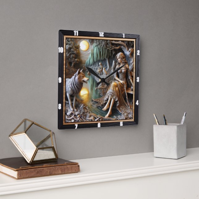 Interna viskare: Stones Ancient Story Fyrkantig Klocka (Kontor)