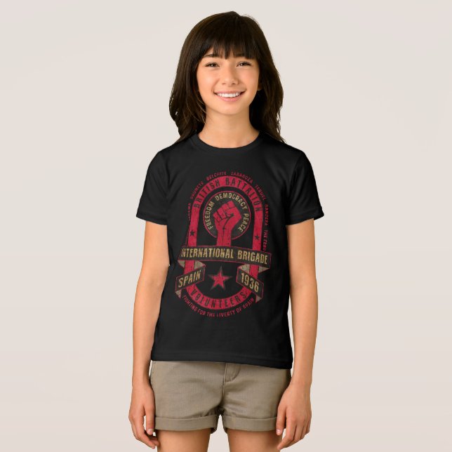 Internationa Brigade British Battalion T Shirt (Framsida Full)