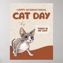 International Cat Day Sphynx Celebration Art