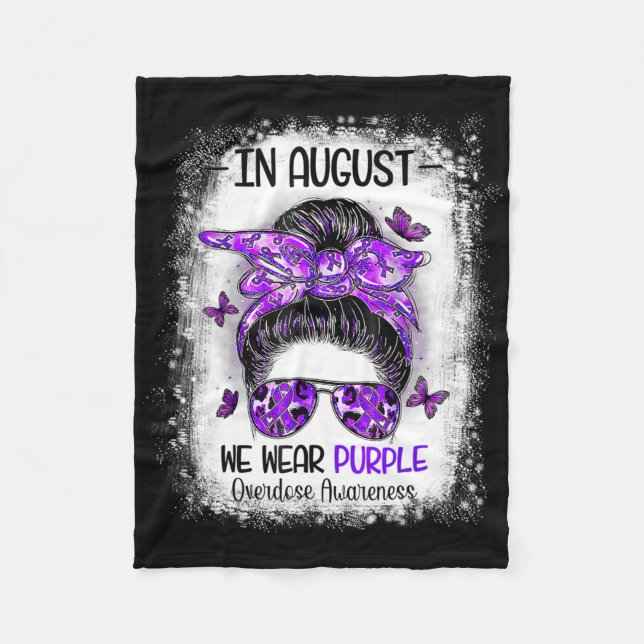 International Overdose Awareness Day Purple Messy  Fleecefilt (Framsidan)