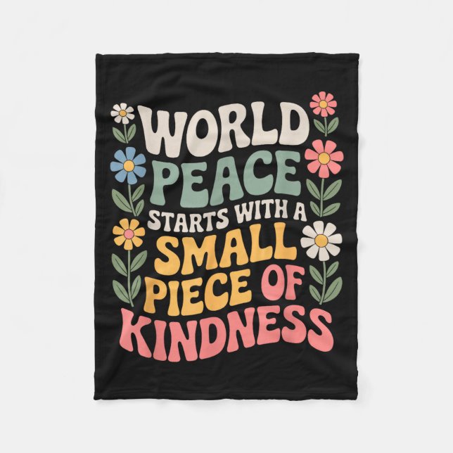 International Peace Day Insring World Kindness Day Fleecefilt (Framsidan)