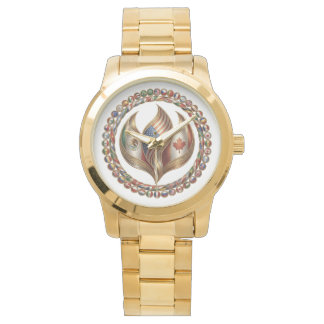 International Unity Flame with World Flags Emblem Armbandsur