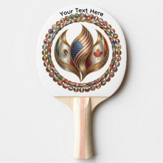 International Unity Flame with World Flags Emblem Pingisracket