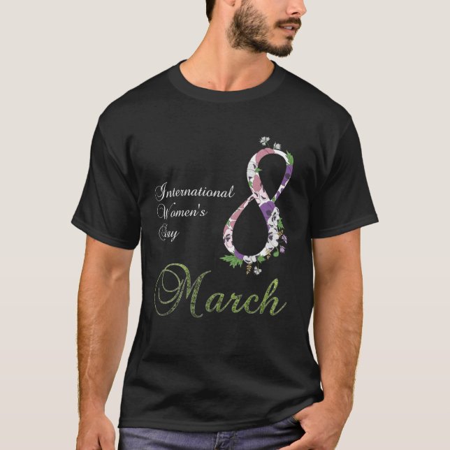 International Women s Day Pansy Flower March 8 202 T Shirt (Framsida)