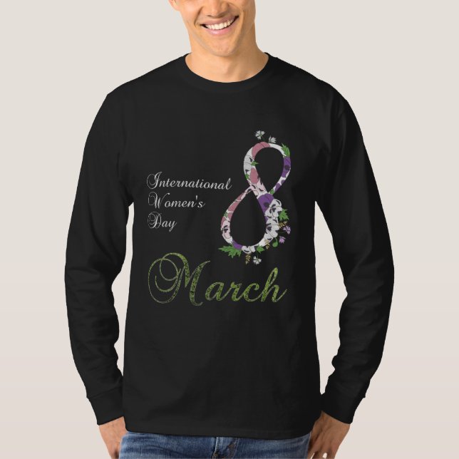 International Women s Day Pansy Flower March 8 202 T Shirt (Framsida)