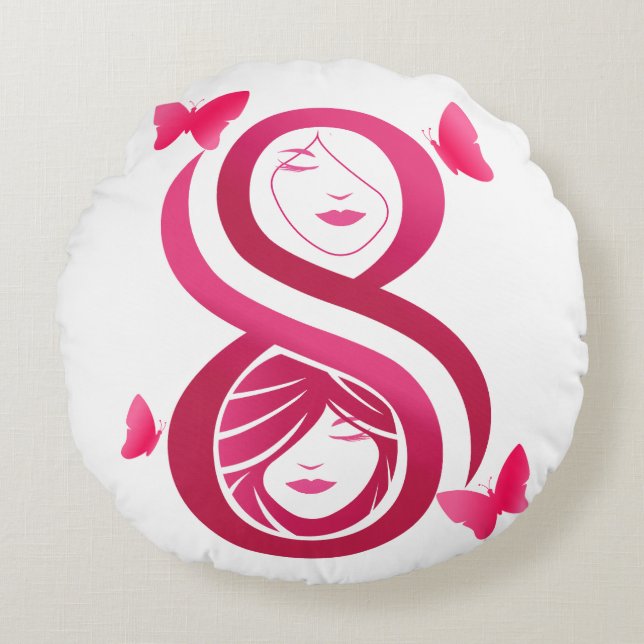 , International Women’s Day Rund Kudde (Framsidan)