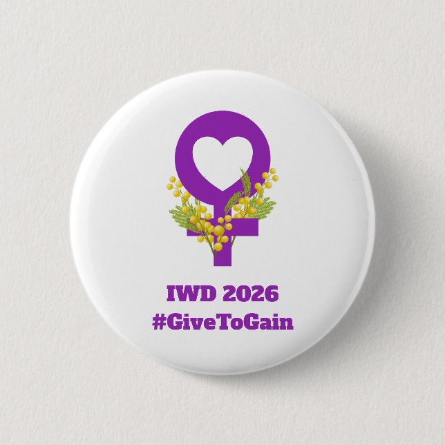 International Women's Day 2026 IWD Give To Gain Knapp (Framsida)