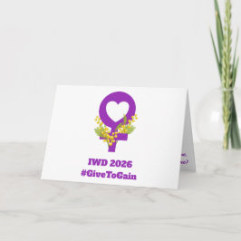 International Women's Day 2026 IWD Give To Gain Kort