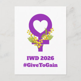 International Women's Day 2026 IWD Give To Gain Vykort
