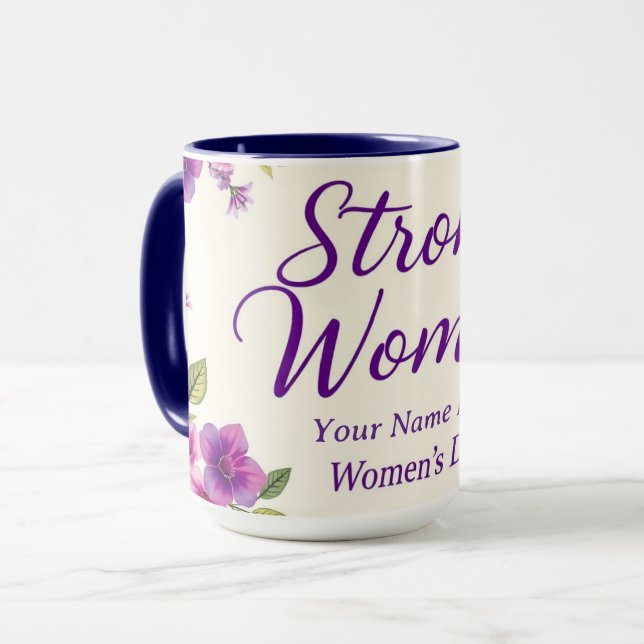 International Women's Day Elegant Script Mugg (Framsida vänster)