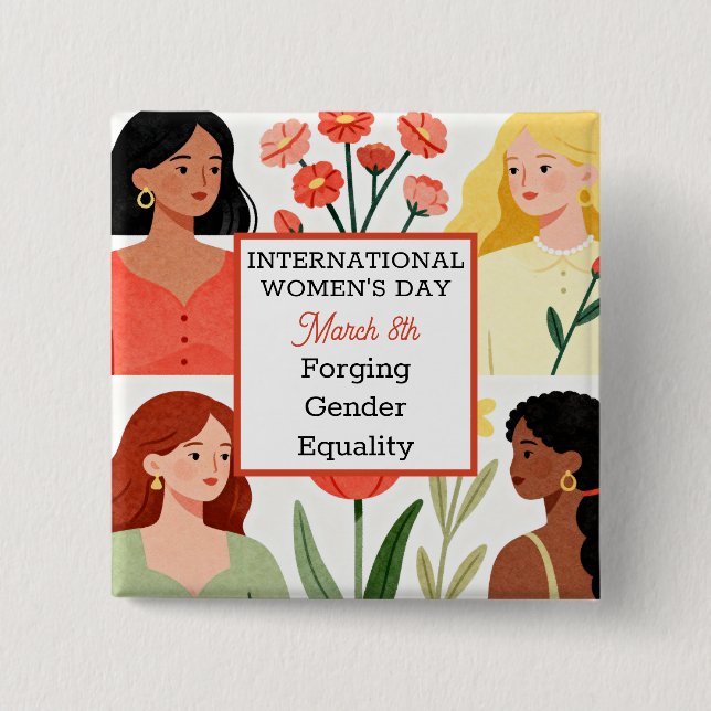 International Women's Day Forging Gender Equality Knapp (Framsida)