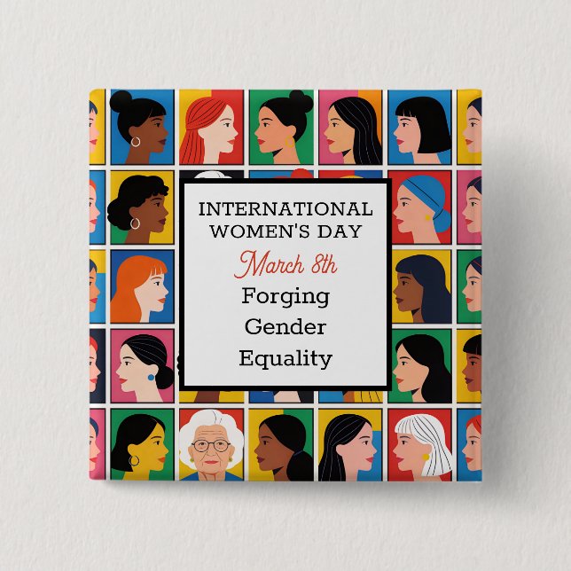 International Women's Day Forging Gender Equality Knapp (Framsida)