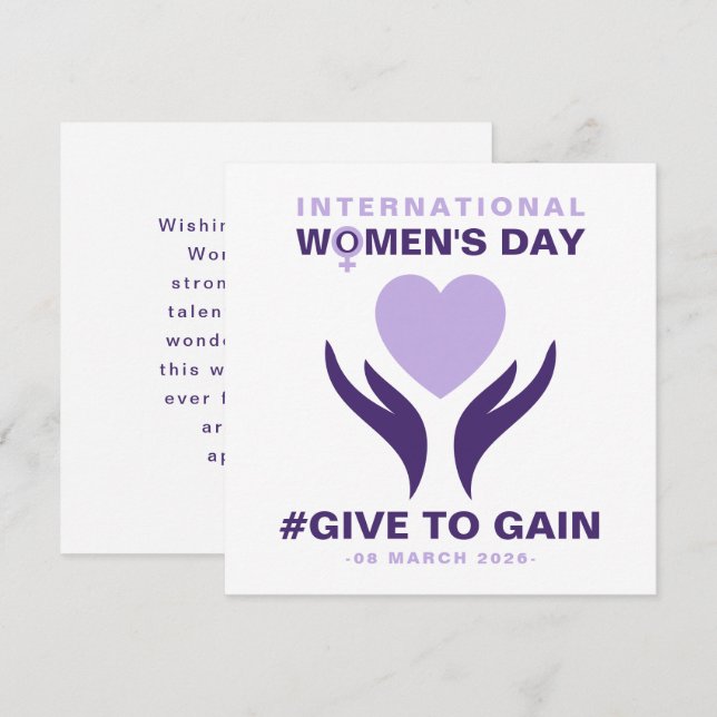 International Women's Day Give To Gain 2026 Julkort (Fram/baksida)