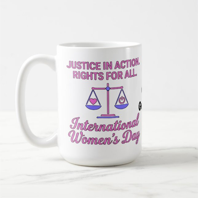 International Women's Day Justice In Action Rights Kaffemugg (Vänster)