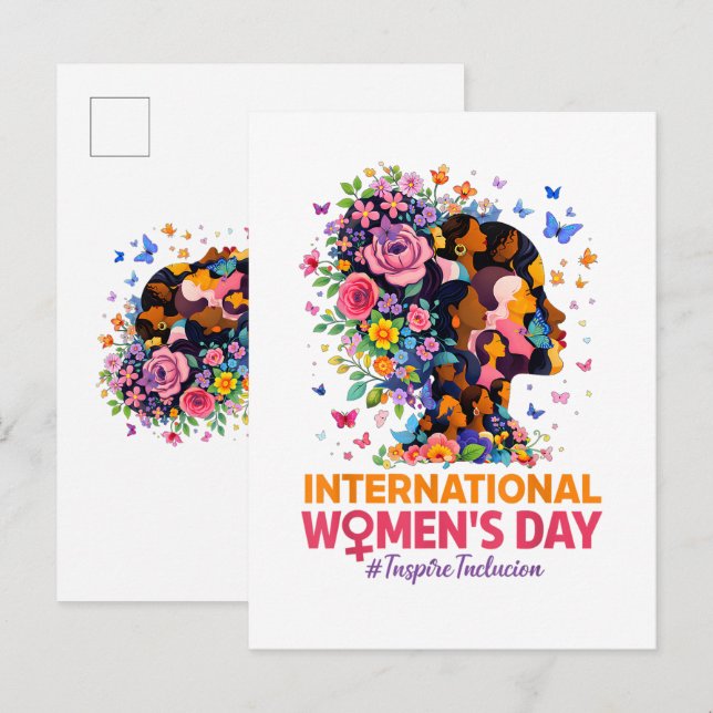 International Women's Day Meddelande Vykort (Fram/baksida)