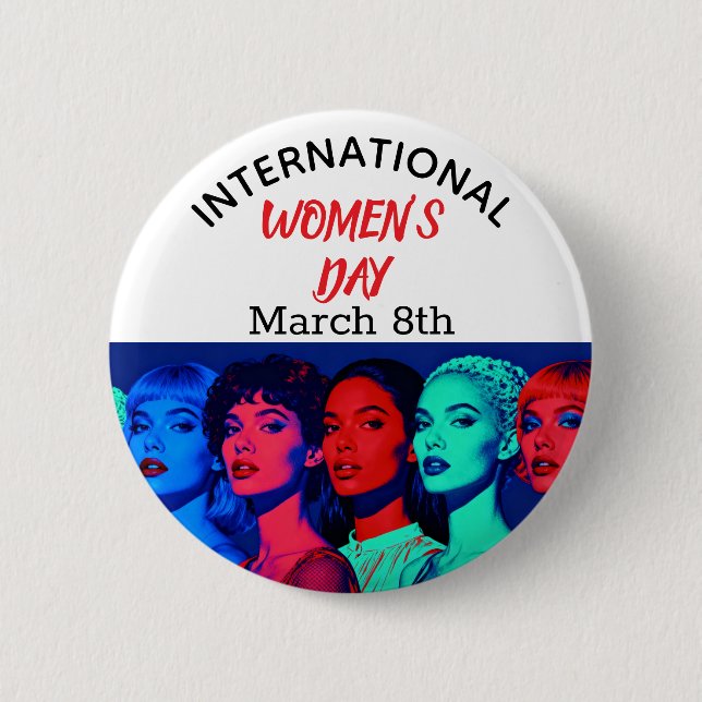 International Women's Day | Pop Art  Knapp (Framsida)