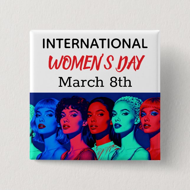 International Women's Day | Pop Art  Knapp (Framsida)
