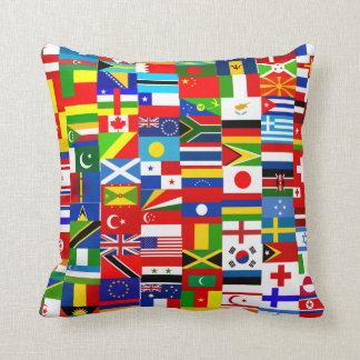 International World Wide Flag Collage Kudde