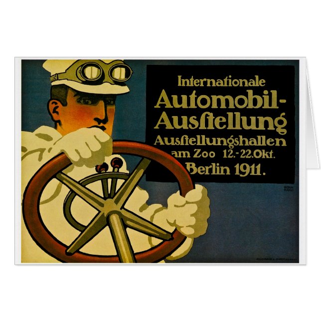 Internationale Automobil-Ausftellung 1911 Hälsningskort (Framsidan Horizontal)