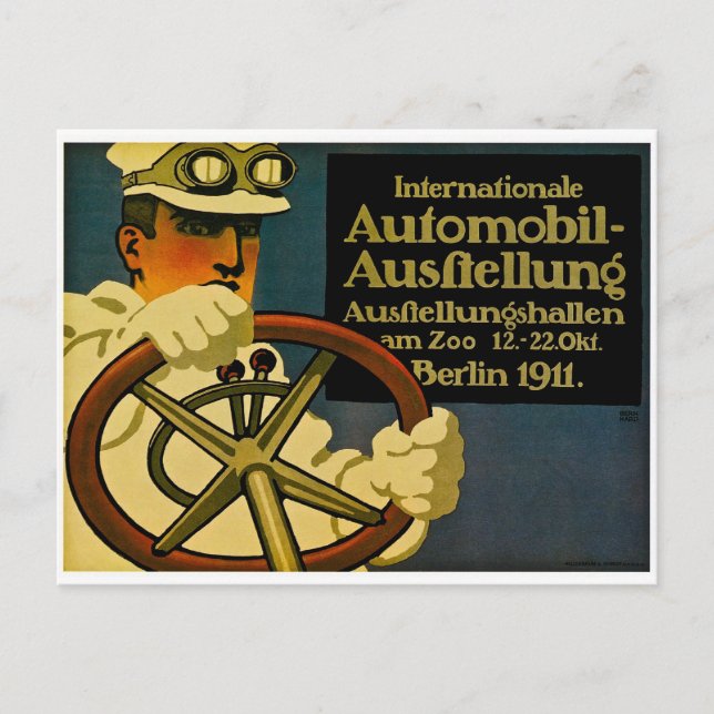 Internationale Automobil-Ausftellung 1911 Vykort (Framsida)