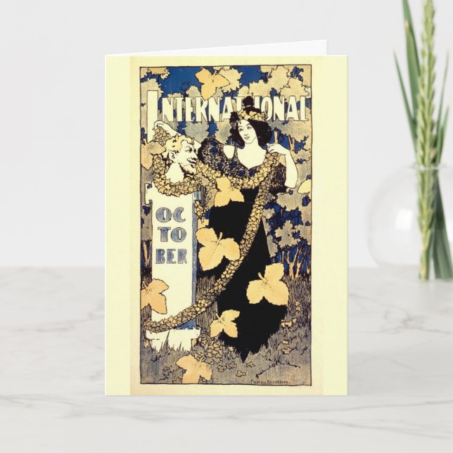 Internationell 1895 Vintage Fransk Advert Kort (Framsida)