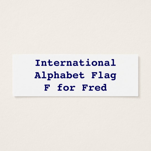 Internationell Alphabet Flaggor F Litet Visitkort (Baksidan)
