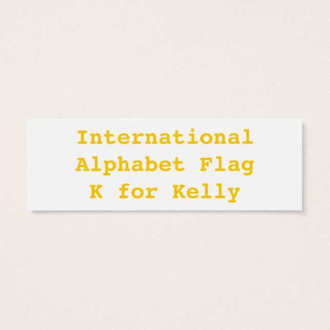 Internationell Alphabet Flaggor K Litet Visitkort (Baksidan)