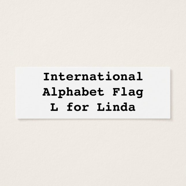 Internationell Alphabet Flaggor L Litet Visitkort (Baksidan)