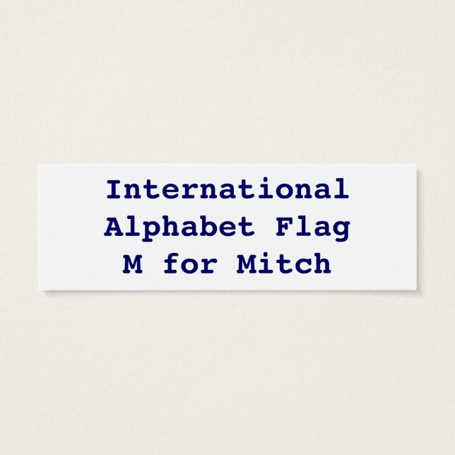 Internationell Alphabet Flaggor M Litet Visitkort (Baksidan)