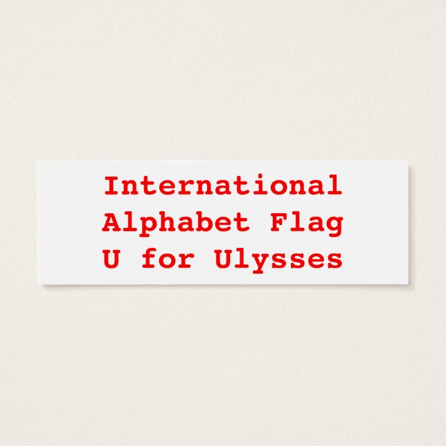 Internationell Alphabet Flaggor U Litet Visitkort (Baksidan)