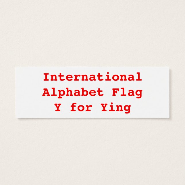 Internationell Alphabet Flaggor Y Litet Visitkort (Baksidan)