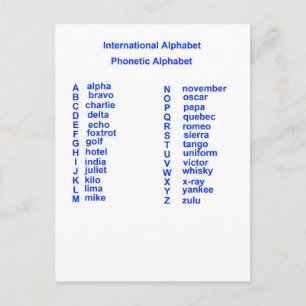 Internationell Alphabet Vykort