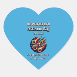 Internationell Asteroiddagen. 30 juni Hjärtformat Klistermärke