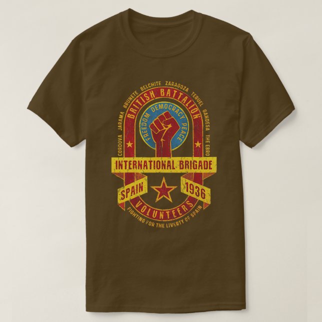 Internationell Brigade British Battalion T Shirt (Design framsida)