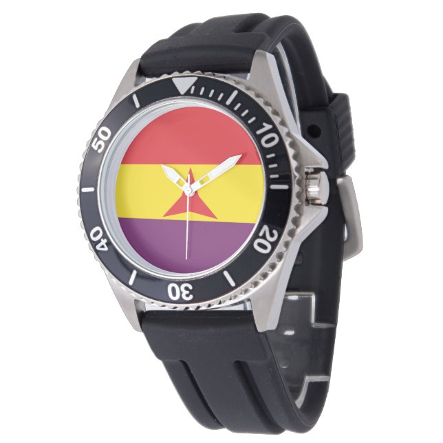 Internationell Brigades Flagga (spanska civila Kri Armbandsur (Vinklad)