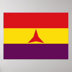 Internationell Brigades Flagga (spanska civila Kri Poster