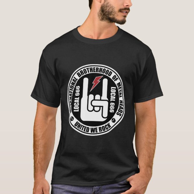 Internationell-brödraskapet Metalheads Local 666 Tee Shirt (Framsida)