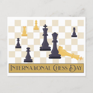 Internationell Chess Day T-Shirt Vykort